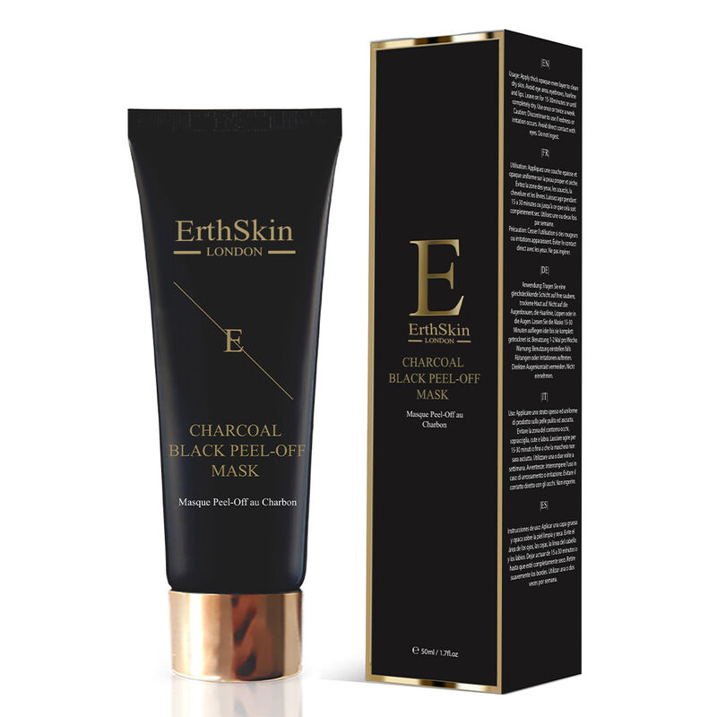 إرث سكين لندن purifying charcoal black peeloff mask 24k gold