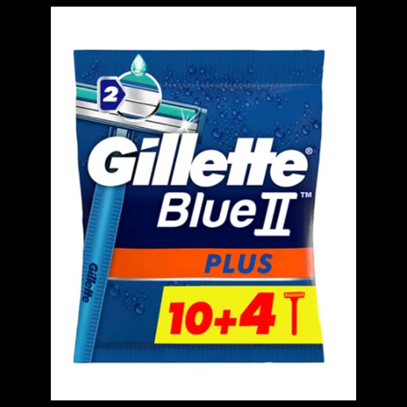 gillette blue ii plus disposable razor 10+4