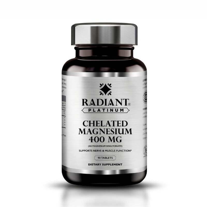radiant platinum magnesium 400mg, stress relief, sleep, muscle recovery & nerve support