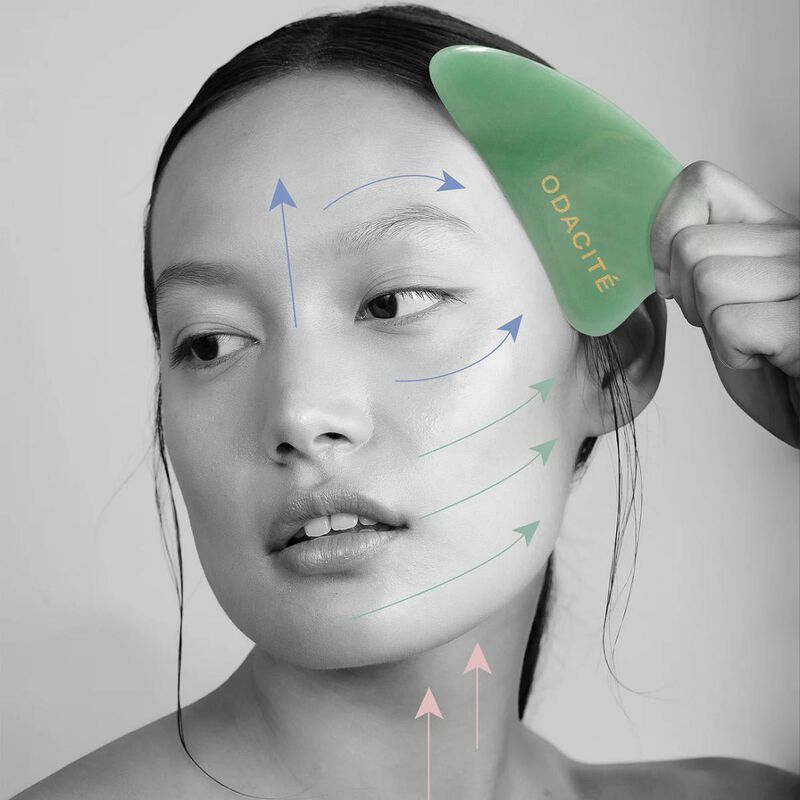 odacite crystal contour gua sha green aventurine