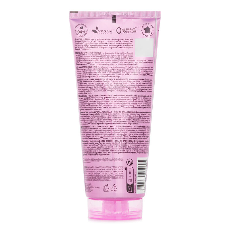 nuxe hair prodigieux high shine shampoo