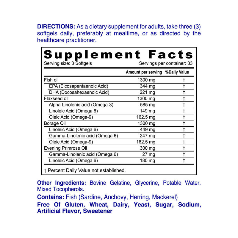 نورديك سانشاين زيوت السمك، الكتان وزيت البوراچ 369 مع زيت زهرة الربيع لدعم الدماغ والبشرة والقلب والمفاصل