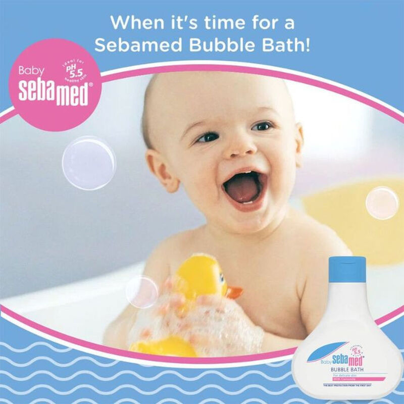 sebamed baby bubble bath, soapfree ph 5.5 gentle wash for newborns