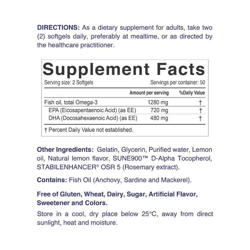 نورديك سانشاين أوميغا3 عالي التركيز لدعم القلب والدماغ والمفاصل والبشرة