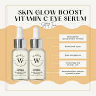 2 x SKIN GLOW BOOST VITAMIN C EYE SERUM 15ml faces 2 x skin glow boost vitamin c eye serum 15ml