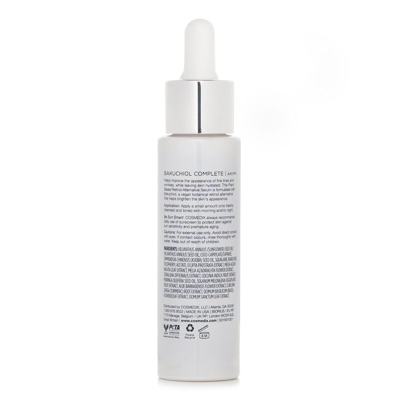 cosmedix bakuchiol complete plant based retinol alternative serum