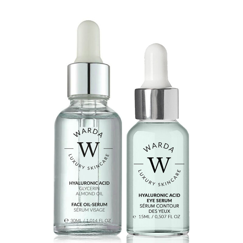 إرث سكين لندن skin hydration boost hyaluronic acid eye serum 15ml + hyaluronic acid hydration boost oil serum 30ml