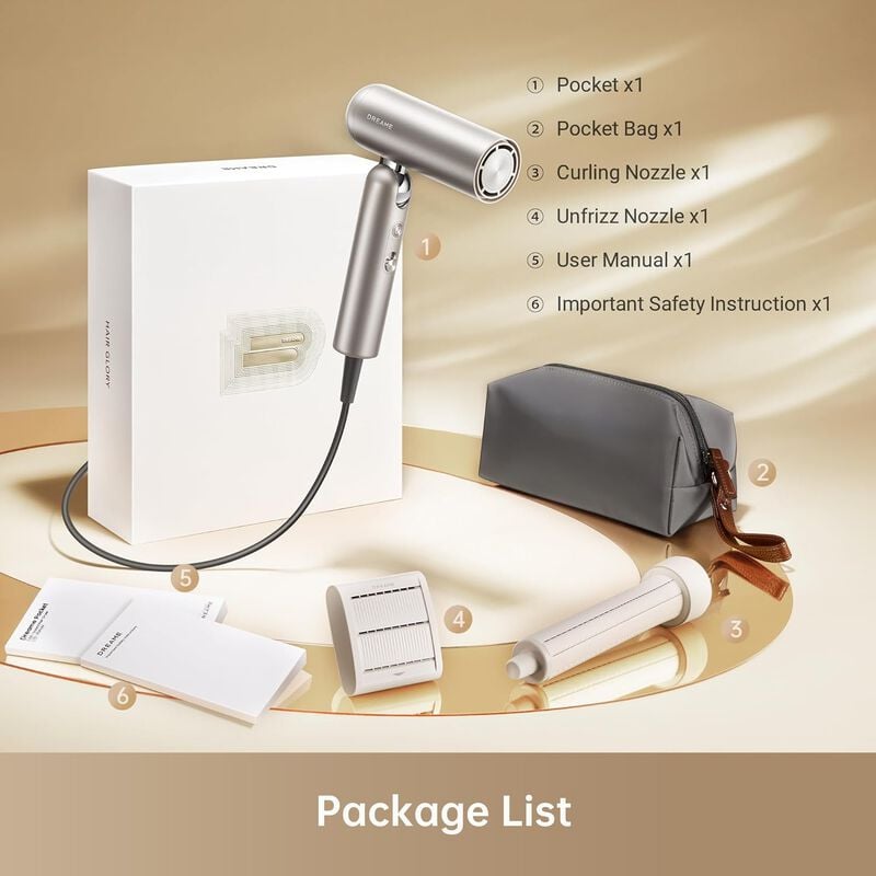 dreame pocket folding hair dryer