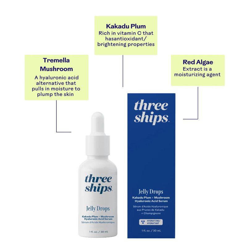 three ships dew drops mushroom hyaluronic acid plus vitamin c serum