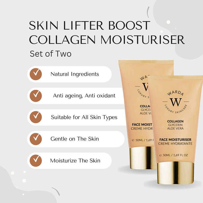 erthskin london 2 x skin lifter boost collagen moisturiser 50ml