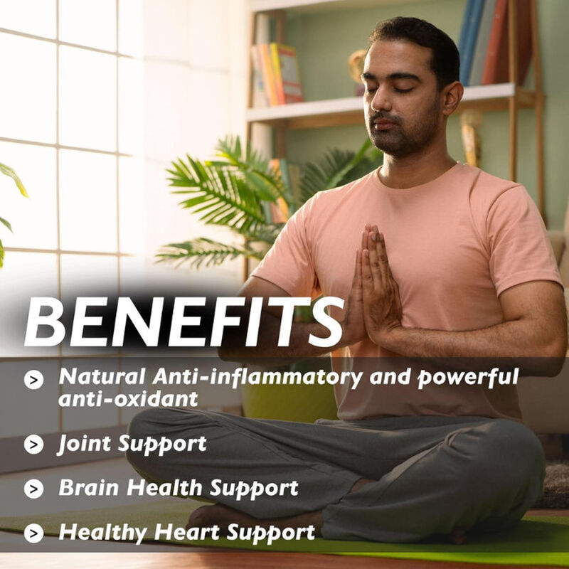 اورجانيك ايرث كركم قوي مع فلفل أسود، دعم المفاصل 4 في 1، صحة الدماغ، نباتي