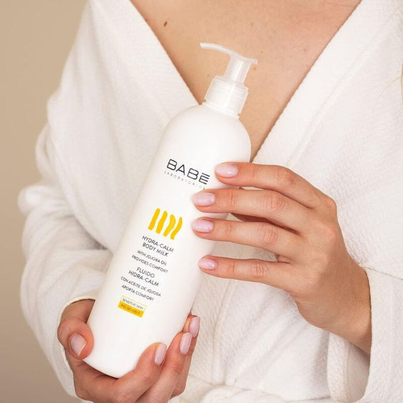 babe laboratories hydracalm body milk, fastabsorbing daily moisturizer
