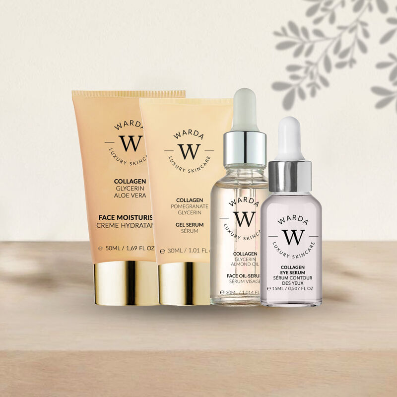 erthskin london skin lifter boost collagen moisturiser 50ml + skin lifter boost collagen eye serum 15m + skin lifter boost collagen gel serum 30ml + collagenskin lifter boost oil serum 30ml
