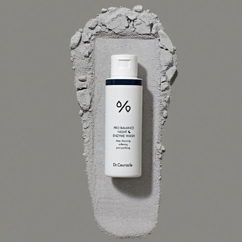 dr. ceuracle pro balance night enzyme wash, charcoal cleanser for pore care & deep cleansing