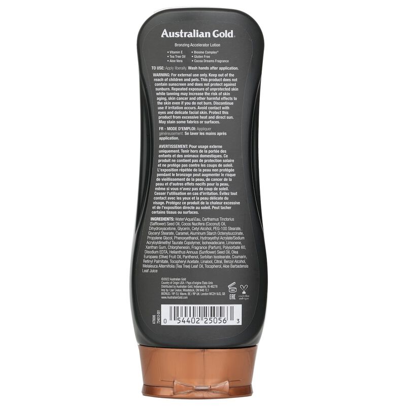 australian gold dark tanning accelerator lotion with bronzers