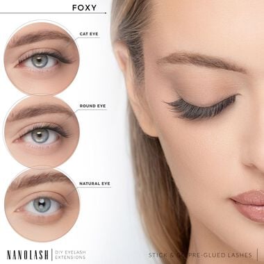 DIY Stick & Go Pre-glued Lashes Foxy Short faces diy stick go pre glued lashes foxy short
