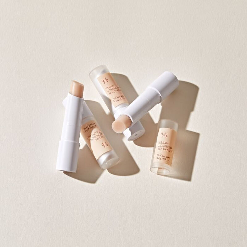 dr. ceuracle vegan kombucha tea lip balm, intensive hydrating repair for dry lips