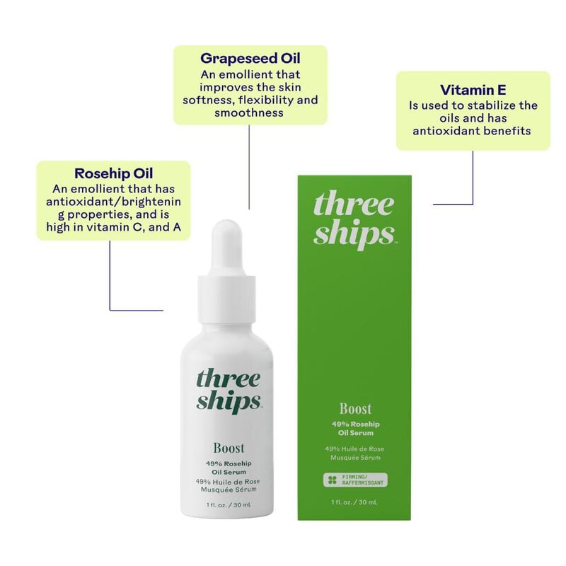 three ships boost 49% rosehip oil serum