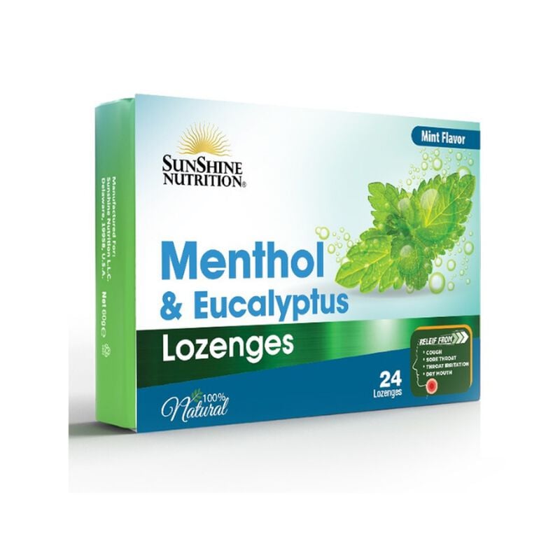 sunshine nutrition menthol & eucalyptus lozenges mint