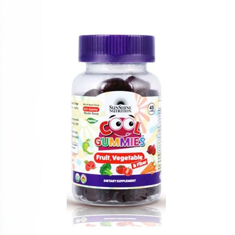 sunshine nutrition cool gummies fruit  vegetable & fiber 45's gummies