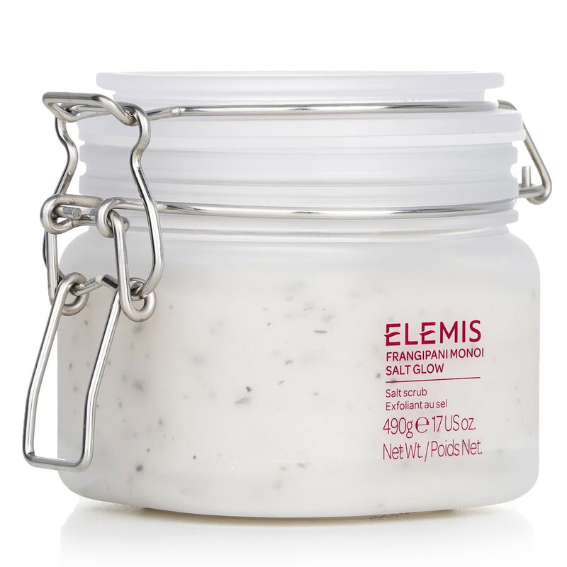 elemis frangipani monoi salt glow salt scrub exfoliant