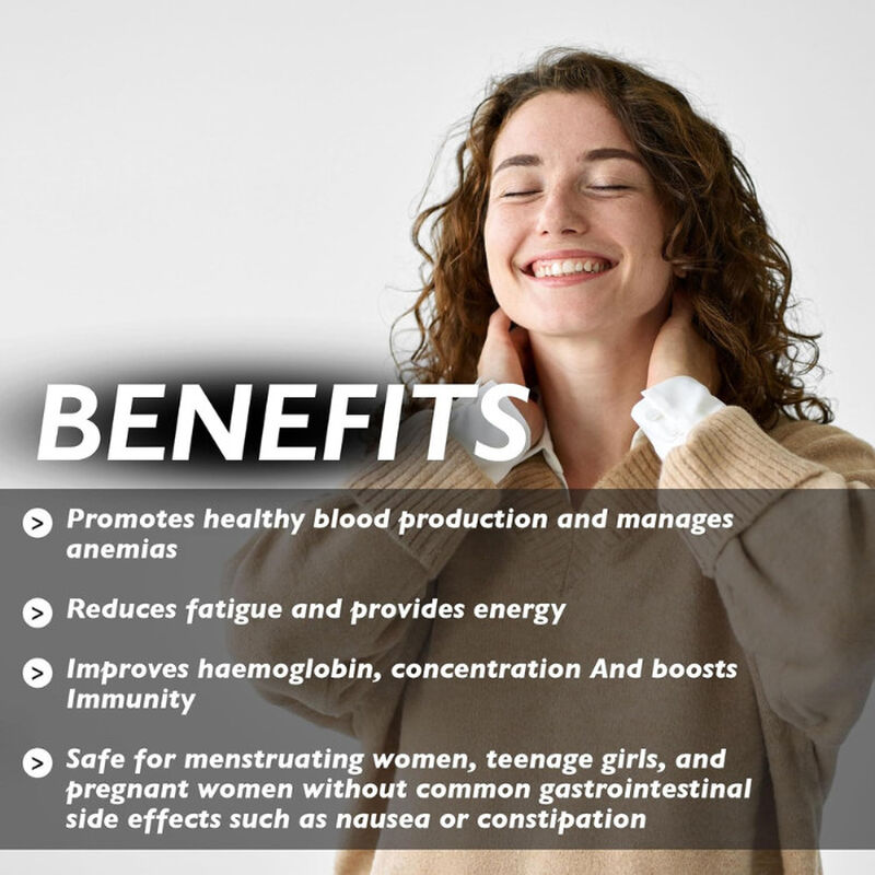 اورجانيك ايرث مكمل حديد لطيف مع b12 وحمض الفوليك وفيتامين c للطاقة