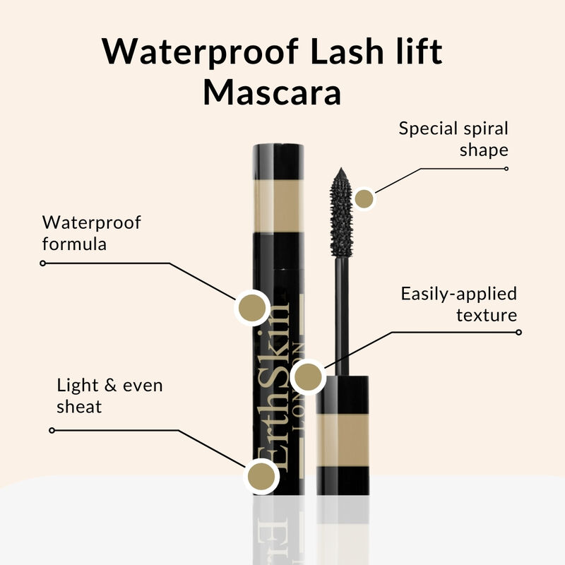 erthskin london waterproof lash lift mascara 12ml
