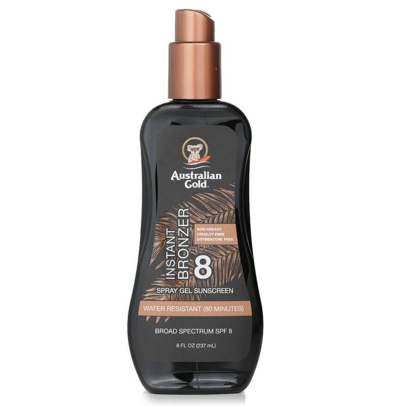 australian gold spray gel sunscreen spf 8 with instant bronzer