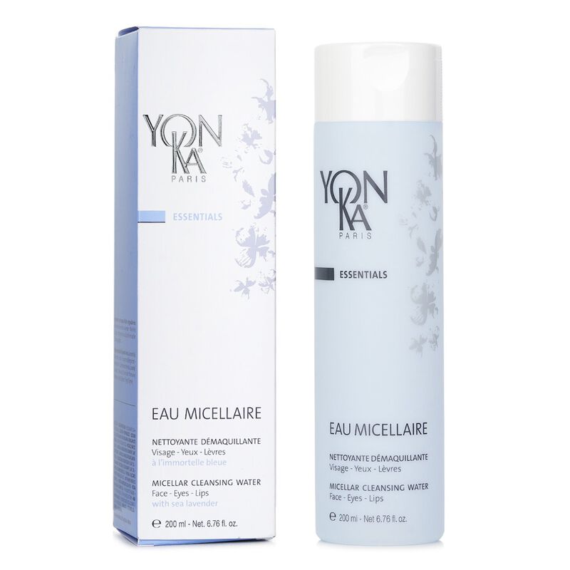 yonka essentials micellar cleansing water with sea lavender  face, eyes & lips