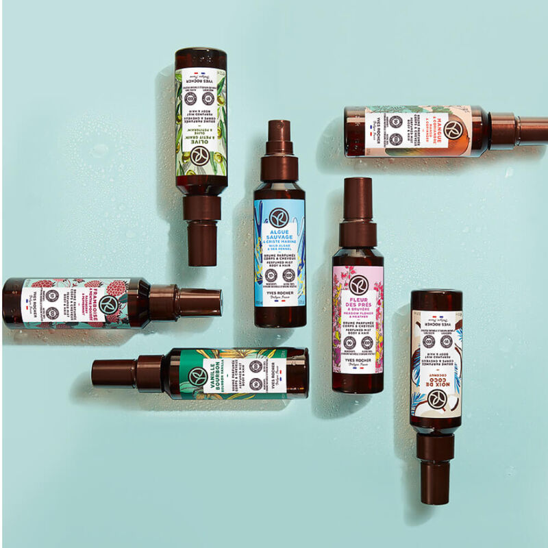 yves rocher argan & rose petals perfumed body and hair mist