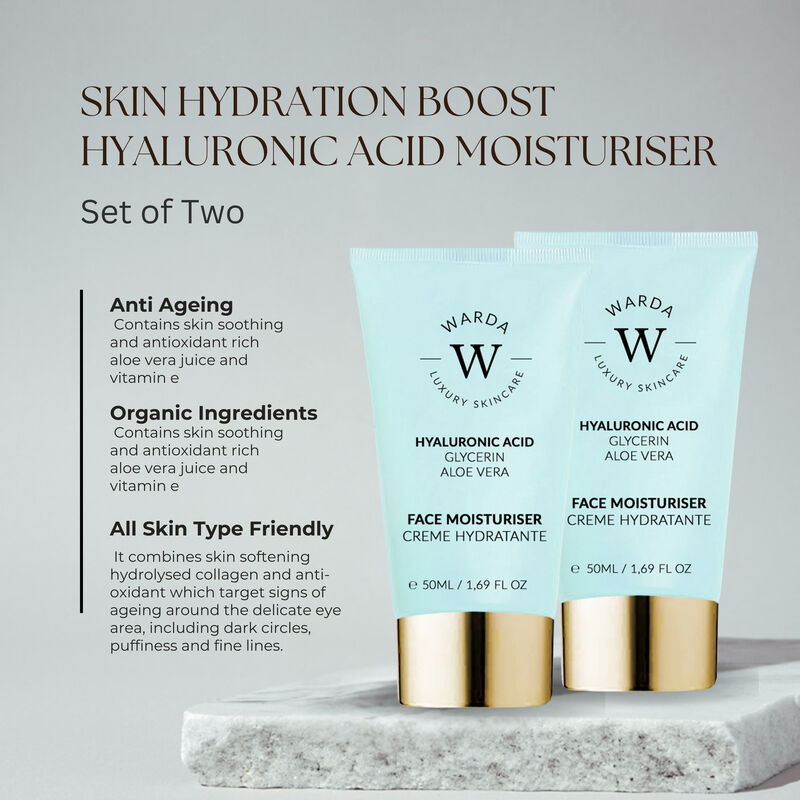 إرث سكين لندن 2 x skin hydration boost hyaluronic acid moisturiser 50ml