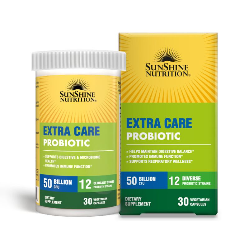 sunshine nutrition extra care probiotic 50 billion, advanced digestive and immune support