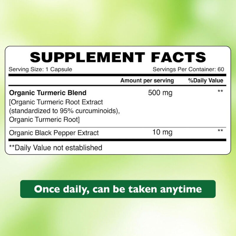اورجانيك ايرث كركم قوي مع فلفل أسود، دعم المفاصل 4 في 1، صحة الدماغ، نباتي