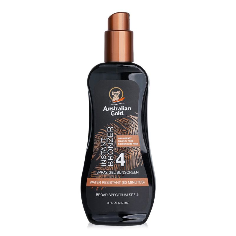 australian gold spray gel sunscreen spf 4 with instant bronzer