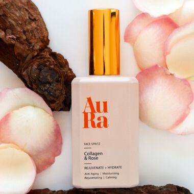 faces aura collagen and rose face spritz
