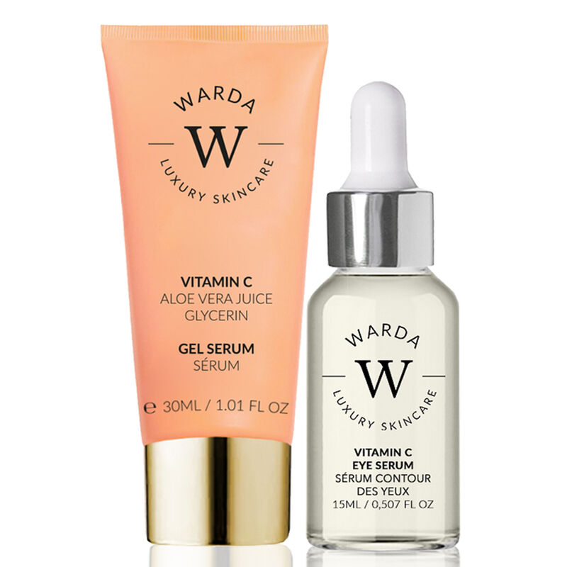 erthskin london skin glow boost vitamin c eye serum 15ml + skin glow boost vitamin c gel serum 30ml