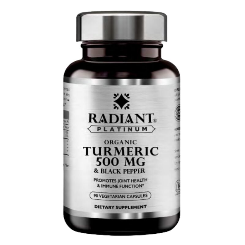 radiant platinum turmeric with black pepper, powerful natural antiinflammatory & immune boosting formula