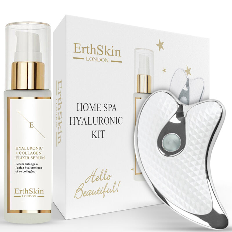 erthskin london home spa hyaluronic kit ( sonic guasha + ha serum)