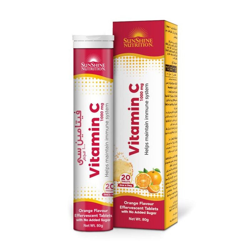 sunshine nutrition vitamin c 1000 mg orange flavour effervescent