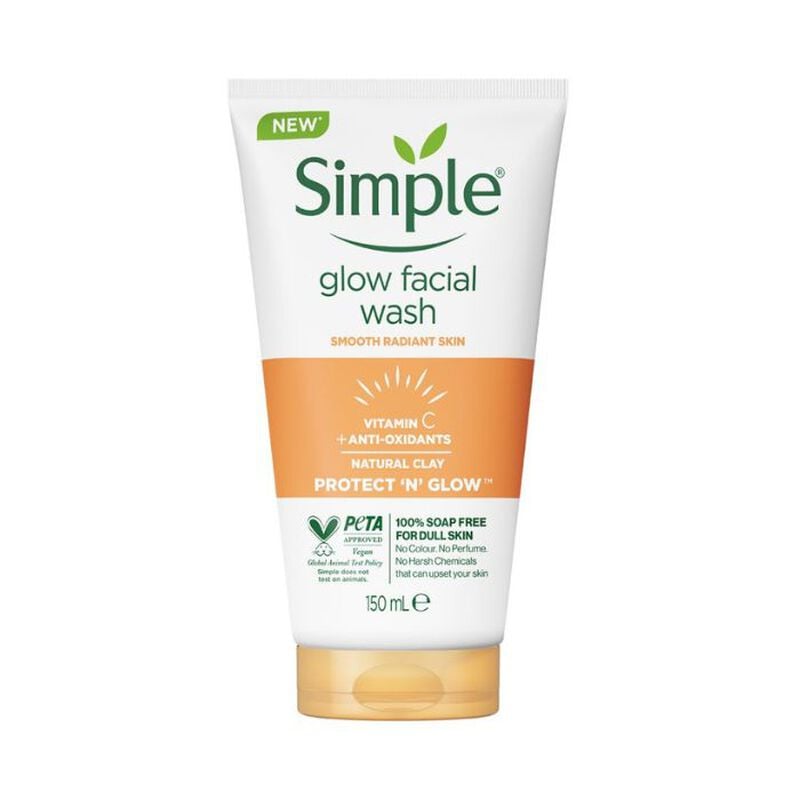 simple protect n glow facial wash