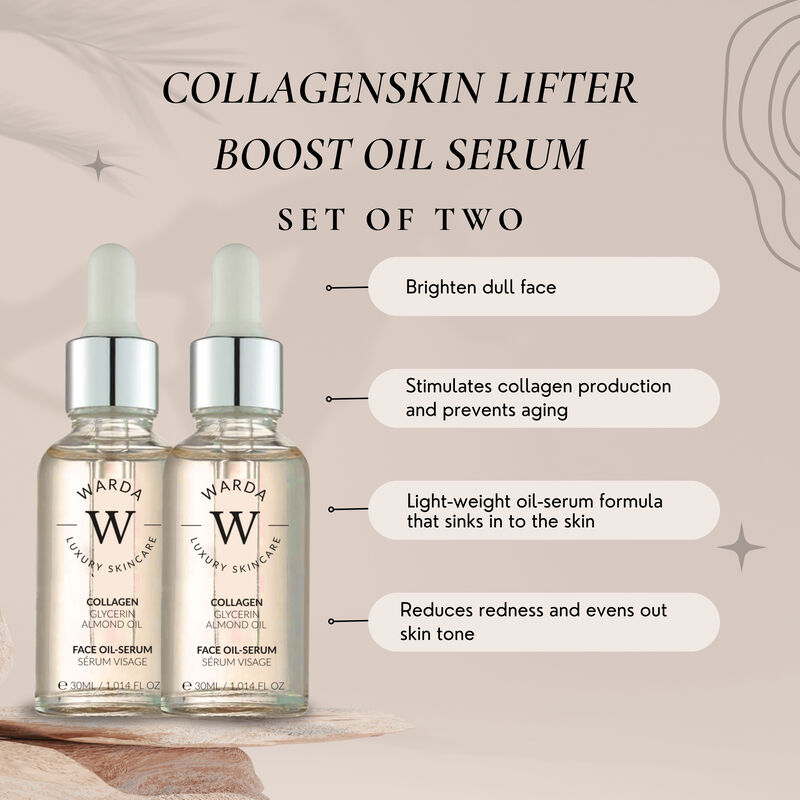 erthskin london 2 x collagenskin lifter boost oil serum 30ml