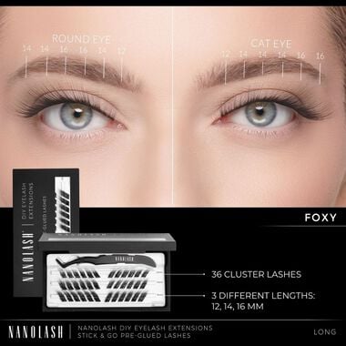 DIY Stick & Go Pre-glued Lashes Foxy Short faces diy stick go pre glued lashes foxy short