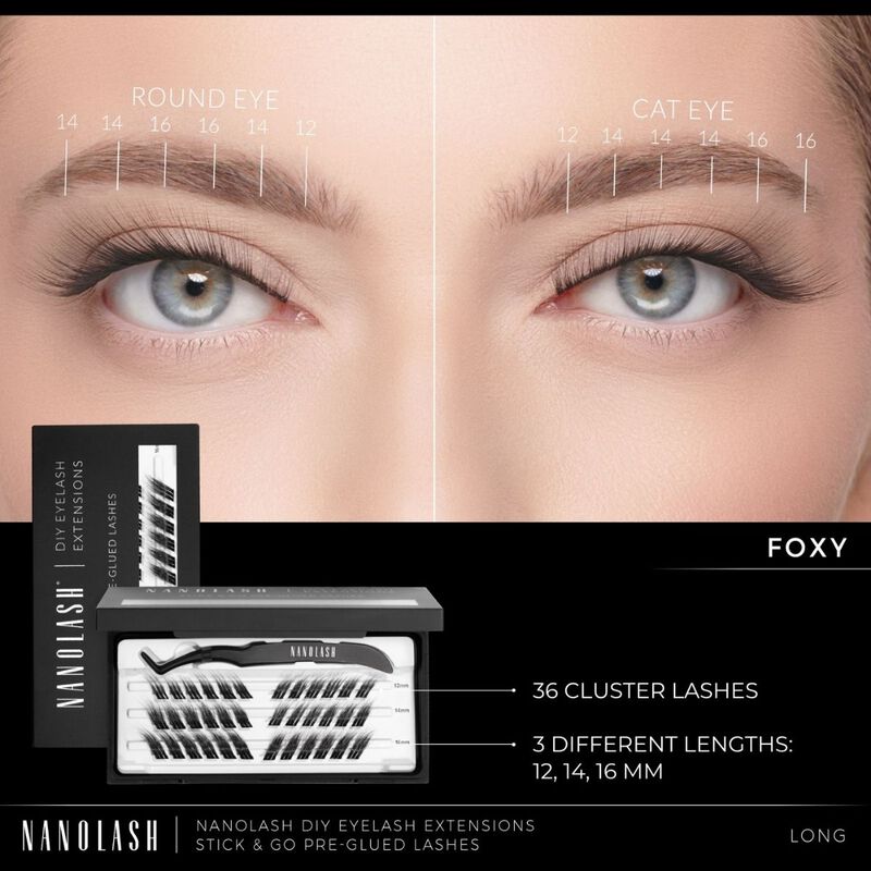 nanolash diy stick & go preglued lashes foxy short