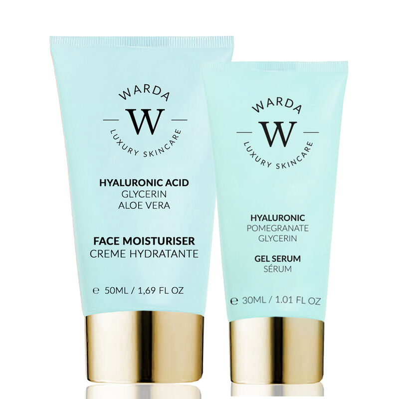 erthskin london skin hydration boost hyaluronic acid moisturiser 50ml + skin hydration boost hyaluronic acid gel serum 30ml