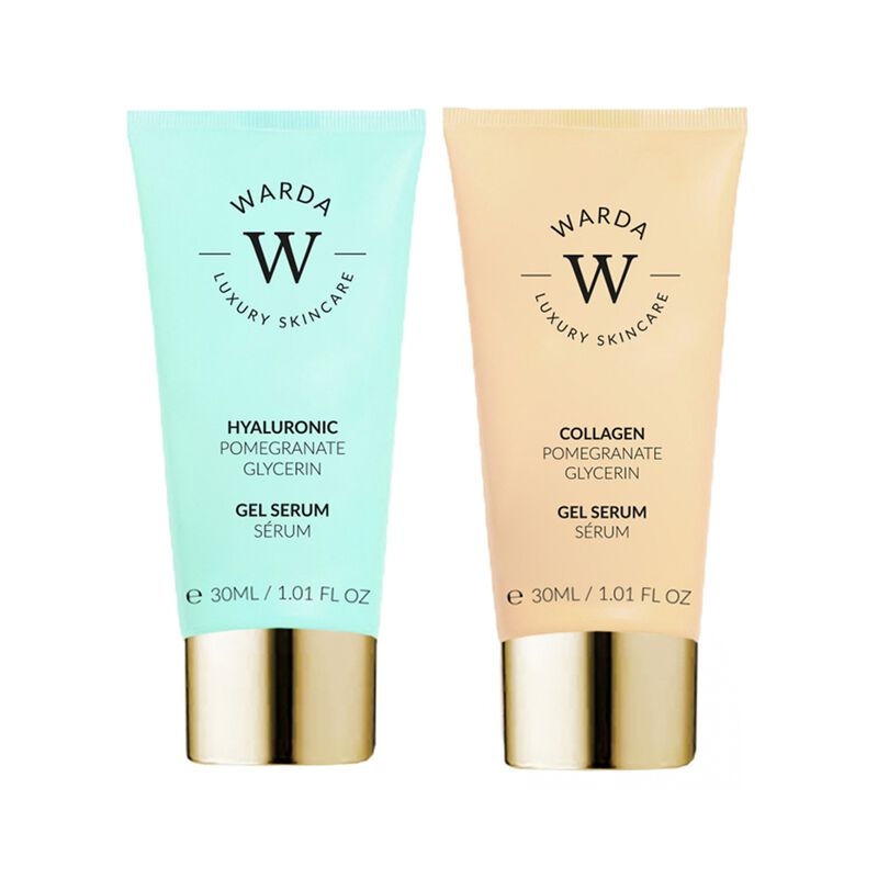 إرث سكين لندن skin lifter boost collagen gel serum 30ml + skin hydration boost hyaluronic acid gel serum 30ml
