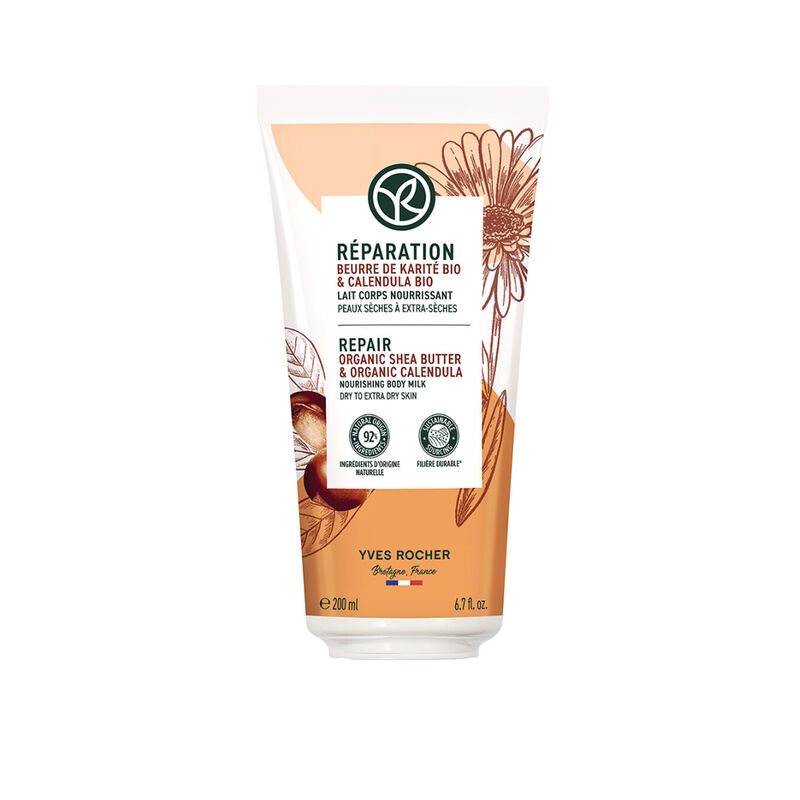 yves rocher repair body lotion with organic shea butter & organic calendula