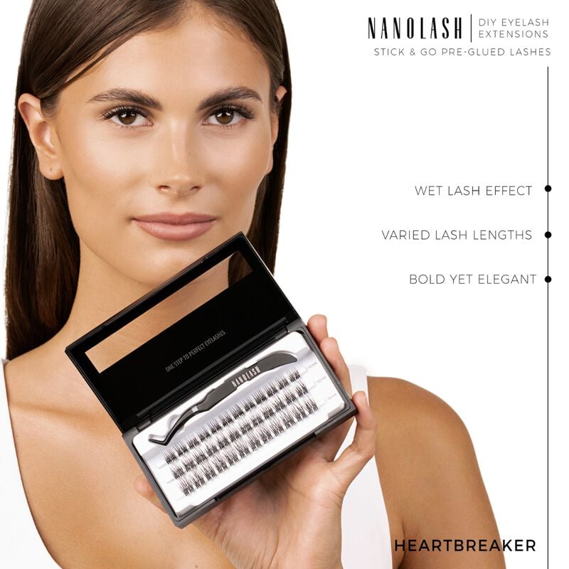 nanolash diy stick & go preglued lashes heartbraker regular
