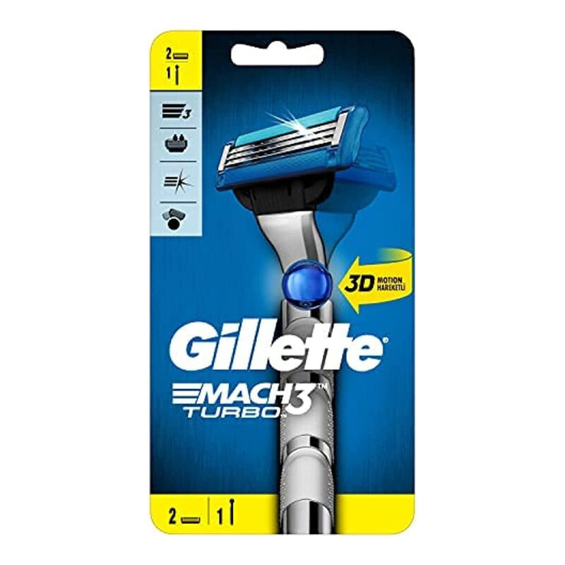 gillette mach3 turbo razor 2up