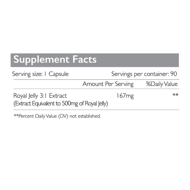 radiant platinum royal jelly 500mg, immune support, energy & nutritional wellness supplement