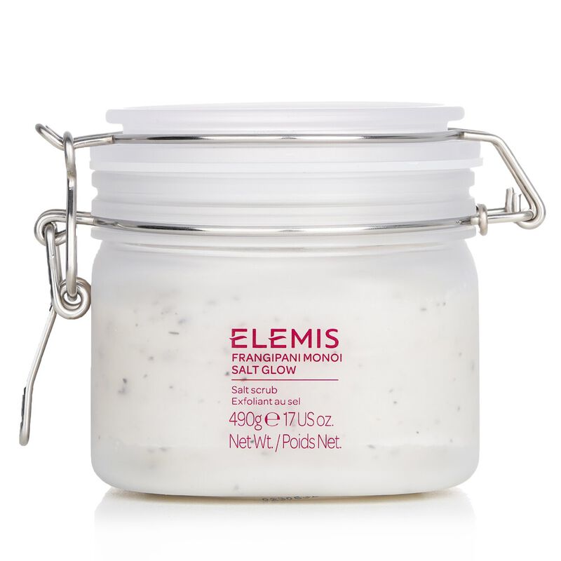 elemis frangipani monoi salt glow salt scrub exfoliant